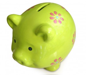 Green Piggy Bank Isolated